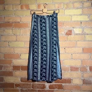Tribal print midi skirt